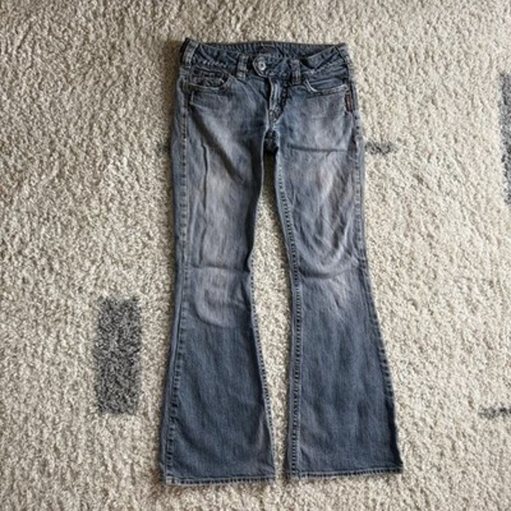 Silver Jeans Tuesday Bootcut Jean Women 30x30 Blue Distressed Y2K Low Rise Denim